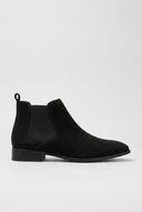 Felix men's suede Chelsea boots in black side profile