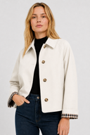 Femme Veste Légère Coupe Vichy