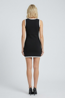 Robe Mini en Tricot Sans Manches avec Boutons et Poches Élégante