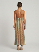Robe Maxi Crochet Halter Dos Nu pour les Vacances