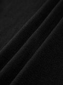 Top Femme Noir Tissu Tricot Premium Confort Ajusté Croisé