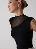 Top Élégant en Maille Damas pour Dîner et Événements