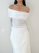 Chemise Femme Off-Shoulder Slim Fit Chiffon Élégante