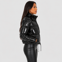 Doudoune Courte Aspect Vernis Femme