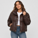 Doudoune Courte Nylon Brillant Femme