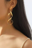Boucles d'Oreilles en Anneau Torsadé en Spirale Poli Élégantes Minimalistes