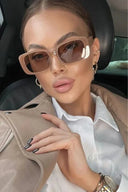 Lunettes de Soleil Carrées avec Branches Épaisses UV400