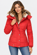 Doudoune Capuche Fausse Fourrure Femme