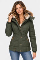 Doudoune Capuche Fausse Fourrure Femme