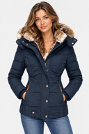 Doudoune Capuche Fausse Fourrure Femme