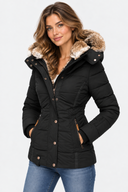 Doudoune Capuche Fausse Fourrure Femme