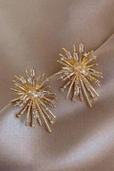 Boucles d'oreilles Yurina Starburst Plaquées Or avec Cristaux Brillants Élégants