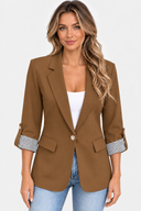 Blazer Tailleur à Col Cranté