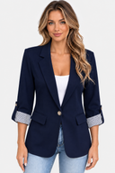 Blazer Tailleur à Col Cranté
