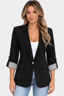 Blazer Tailleur à Col Cranté