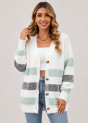Cardigan Rayé Émeline – Menthe – Cléo Noire