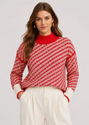 Pull Col Montant Philippine – Rouge – Cléo Noire