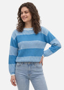 Pull Rayé Anaëlle – Bleu clair – Cléo Noire