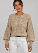 Pull Torsadé Ombeline – Beige – Cléo Noire