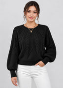 Pull Torsadé Ombeline – Noir – Cléo Noire