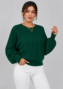 Pull Torsadé Ombeline – Vert foncé – Cléo Noire