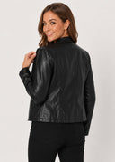 Veste Simili Cuir Madeleine – Cléo Noire
