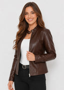 Veste Simili Cuir Madeleine – Cléo Noire