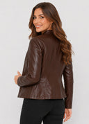 Veste Simili Cuir Madeleine – Cléo Noire