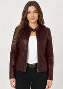Veste Simili Cuir Madeleine – Bordeaux – Cléo Noire