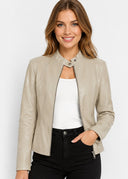 Veste Simili Cuir Madeleine – Crème – Cléo Noire