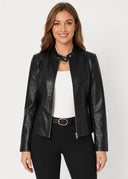 Veste Simili Cuir Madeleine – Noir – Cléo Noire