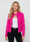 Veste Simili Cuir Madeleine – Rose foncé – Cléo Noire