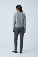 Grey pull maille col perles back
