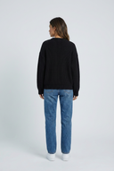 Black pull oversize maille côtelée back