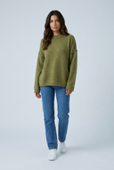 Olive pull oversize coutures apparentes front
