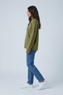 Olive pull oversize coutures apparentes side