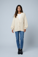 Cream cardigan grosse maille manches ballon front