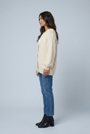 Cream cardigan grosse maille manches ballon side