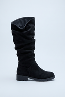 Black bottes hautes souples effet daim side