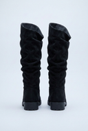 Black bottes hautes souples effet daim back