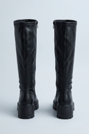 Black bottes hautes plateforme crantée back