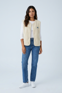 Cream gilet sans manches polaire teddy front