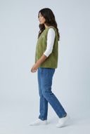 Green gilet sans manches polaire teddy side
