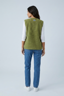 Green gilet sans manches polaire teddy back