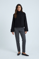 Black veste courte laine col montant front