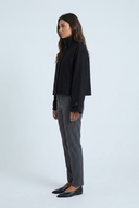 Black veste courte laine col montant side