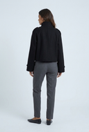 Black veste courte laine col montant back