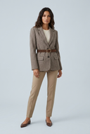 Khaki blazer laine chevrons ceinturé front