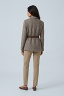 Khaki blazer laine chevrons ceinturé back