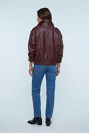 Wine bomber oversize effet cuir double col back